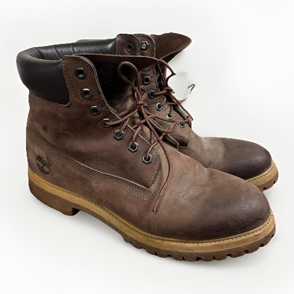 Timberland 6 Inch Brown Boots Men Size 10.5 Waterproof Classic Workwear Patina
